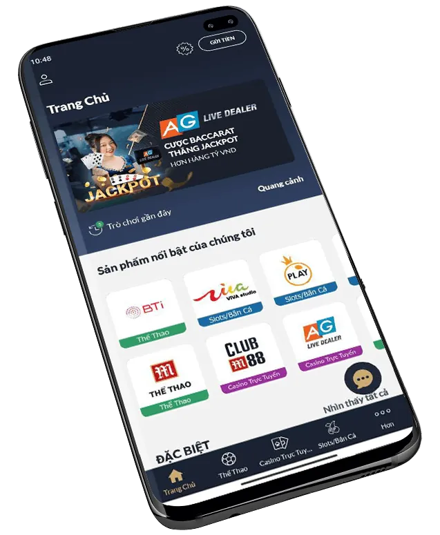 Giao diện ứng dụng Gamebet trên điện thoại